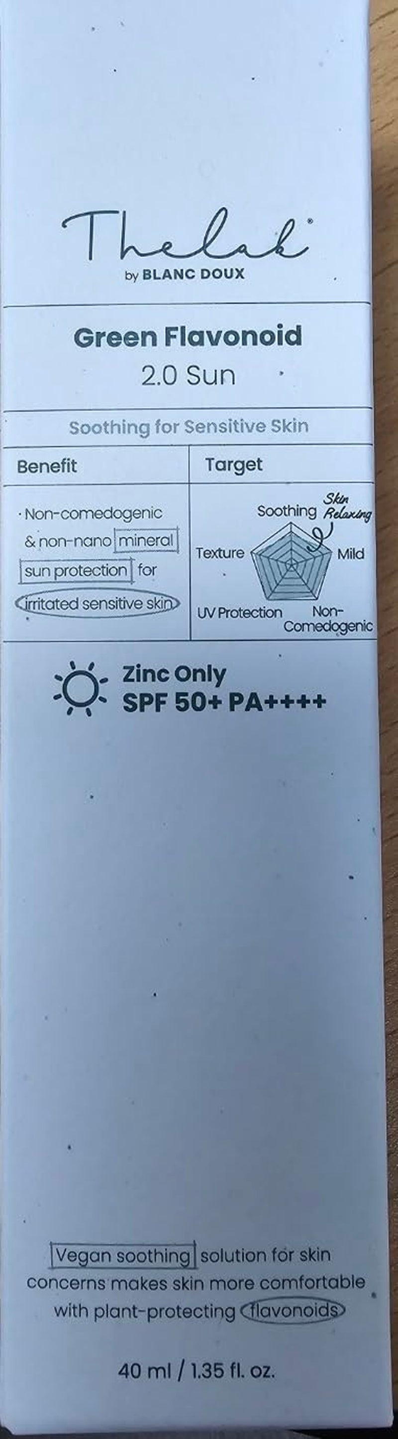 The Lab Mineral 100% Zinc SPF 50 Sunscreen – Face & Body Hydrating Moisturizing, Reef-Friendly Korean Beauty, Green Flavonoid 2.0, Sun by Blanc Doux