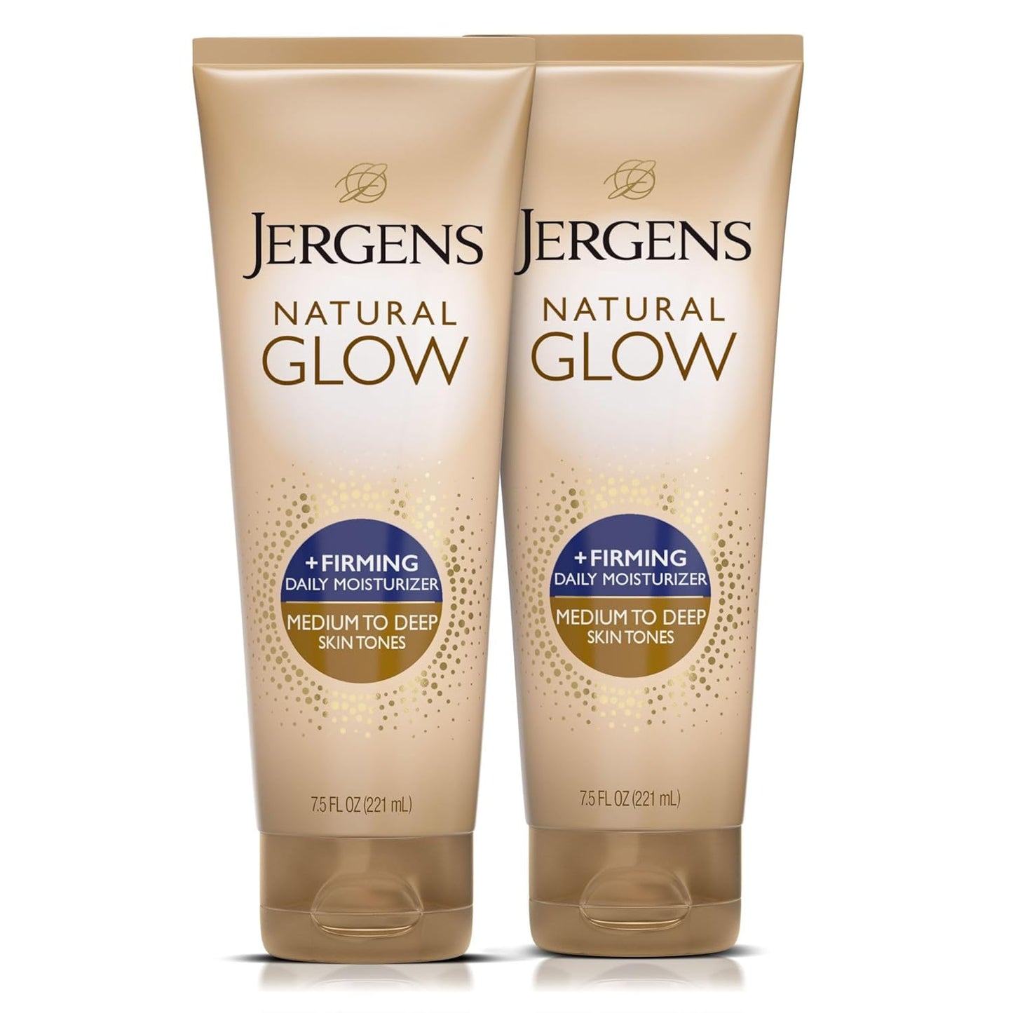 Natural Glow +Firming Self Tanner Body Lotion, Medium to Deep Skin Tone, Sunless Tanning Moisturizer with Collagen and Elastin, Helps to Visibly Reduce Cellulite, 7.5 Oz, Pack of 2