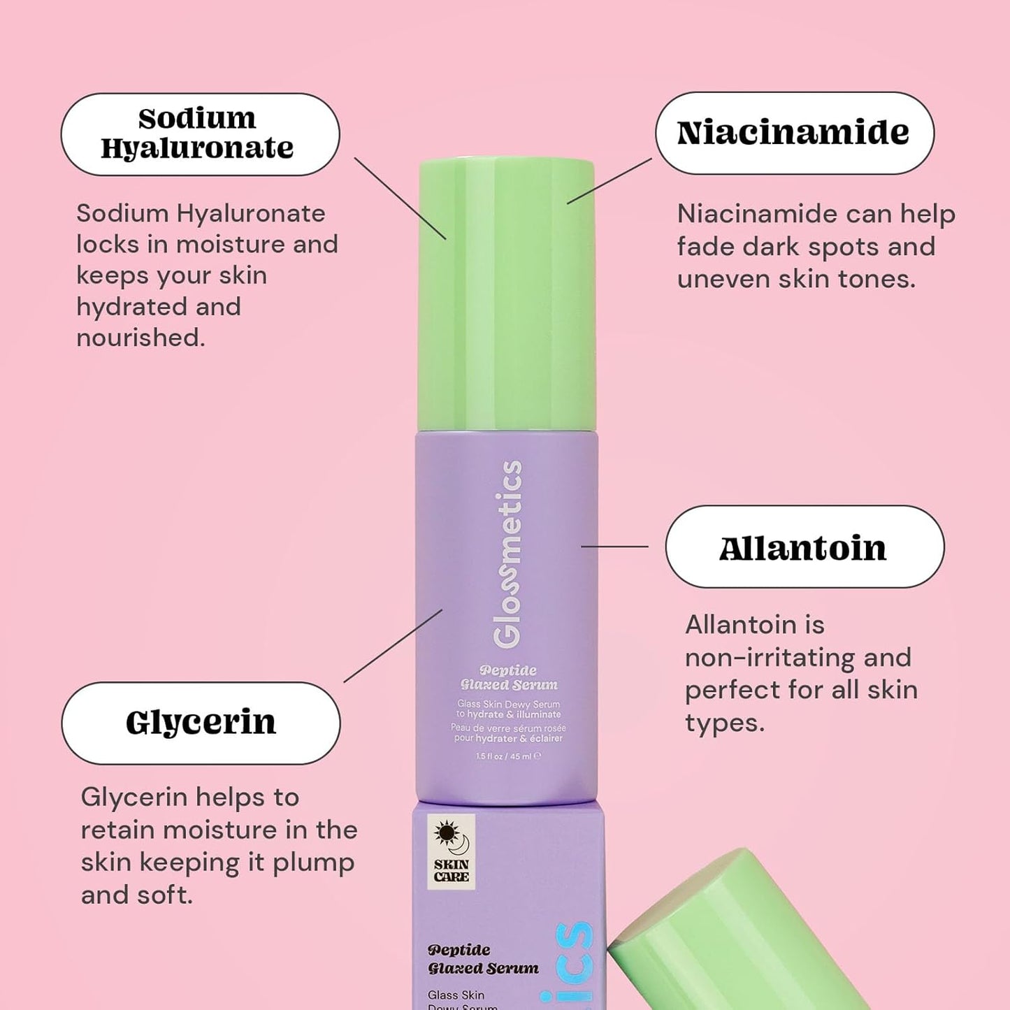 Peptide Glazed Face Serum for Women – Hydrating, Pore-Tightening & Illuminating with 5% Niacinamide + Hyaluronic Acid