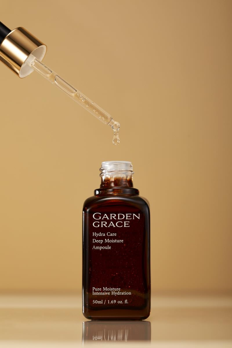 GARDENGRACE Hydra Care Deep Moisture Ampoule (Serum) – 50 mL / 1.69 Fl Oz | Rich Korean Skincare for Even Tone