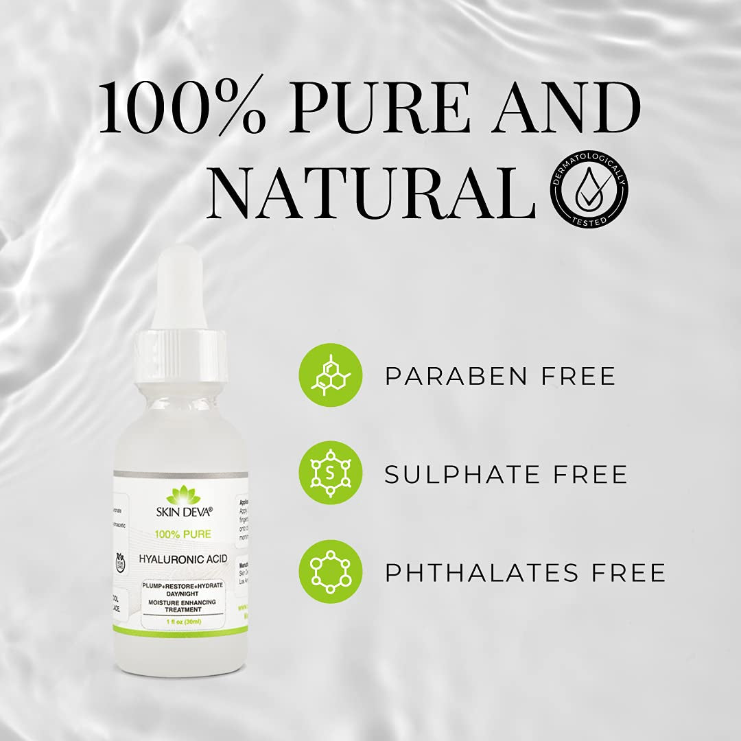 100% Pure Hyaluronic Acid Serum for Face 1 Oz of Discoloration Correcting Serum anti Aging anti Wrinkle Acid Locks in Essential Moisture Keeps Skin Hydrated Facial Serums for All Skin Types