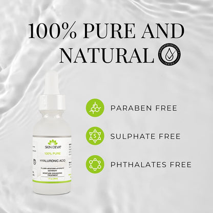 100% Pure Hyaluronic Acid Serum for Face 1 Oz of Discoloration Correcting Serum anti Aging anti Wrinkle Acid Locks in Essential Moisture Keeps Skin Hydrated Facial Serums for All Skin Types