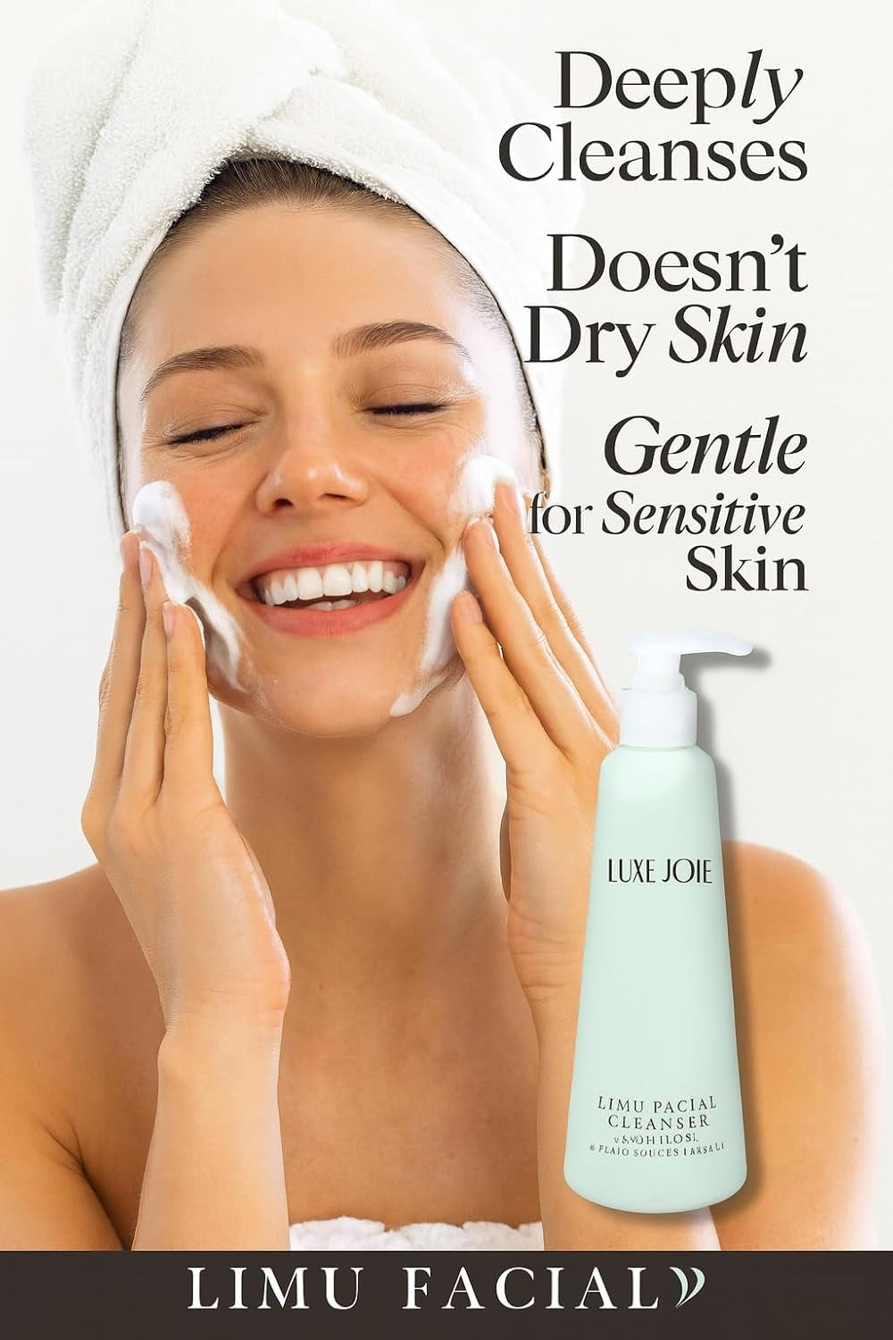 Limu Facial Cleanser 8 oz – Gentle Daily Foaming Cleanser for All Skin Types