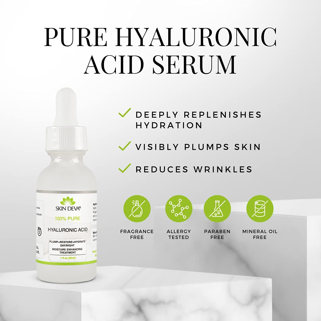 100% Pure Hyaluronic Acid Serum for Face 1 Oz of Discoloration Correcting Serum anti Aging anti Wrinkle Acid Locks in Essential Moisture Keeps Skin Hydrated Facial Serums for All Skin Types